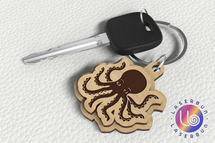 Octopus Keychain SVG - Cute Sea Creature Design