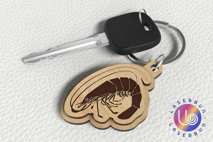 Shrimp Keychain SVG - Engraving Cut File example image 1