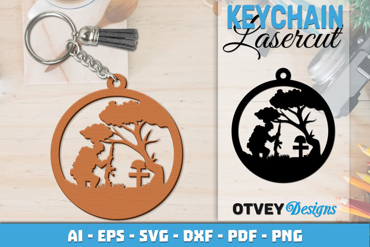 Keychain Soldier memorial Patriotic 4 th July Lasercut example image 1