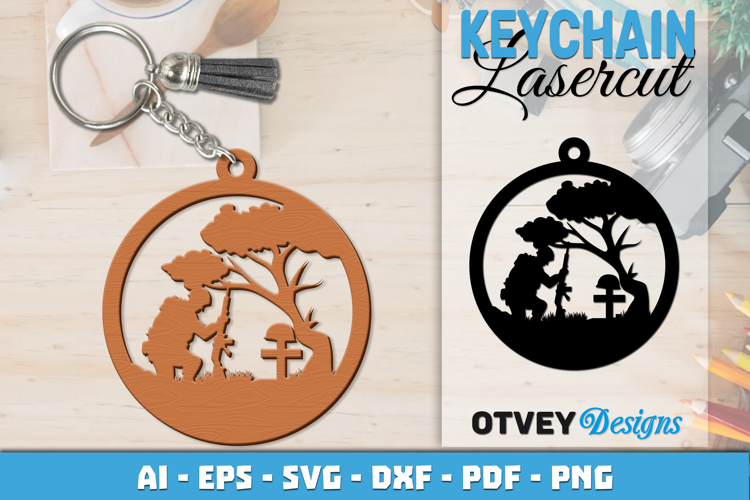 Keychain Soldier memorial Patriotic 4 th July Lasercut