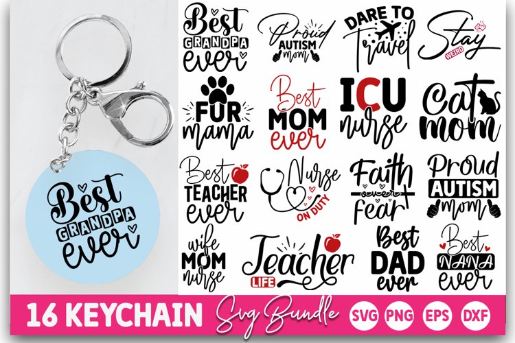 Keychain SVG Bundle - High-Quality Cut Files