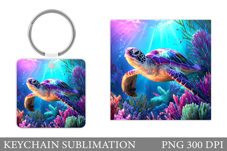 Turtle Keychain Sublimation. Sea Turtle Sublimation