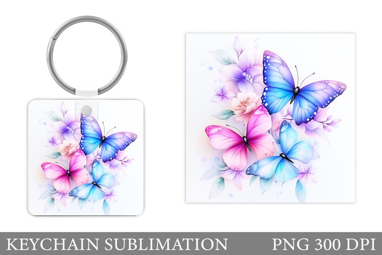 Butterflies Keychain Design. Butterflies Sublimation