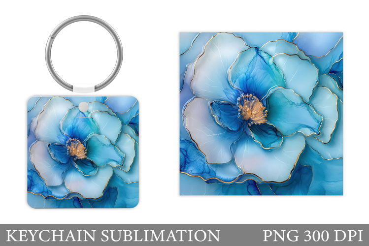 Flowers Keychain Sublimation. Floral Keychain Design