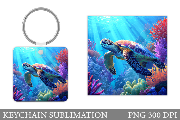 Turtle Keychain Sublimation. Sea Turtle Sublimation