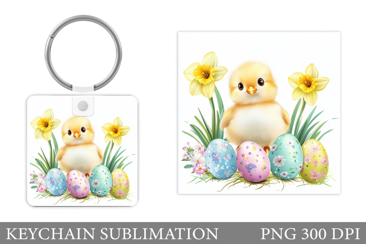 Cute Chick Keychain. Easter Keychain Design