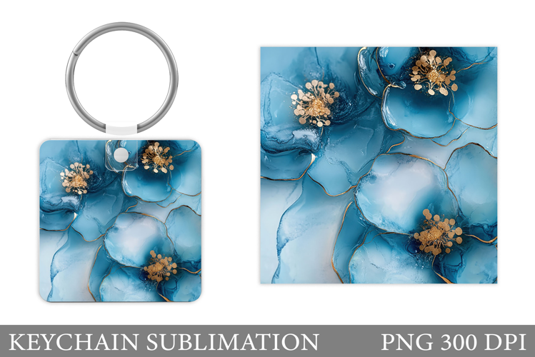 Flowers Keychain Design. Floral Keychain Sublimation