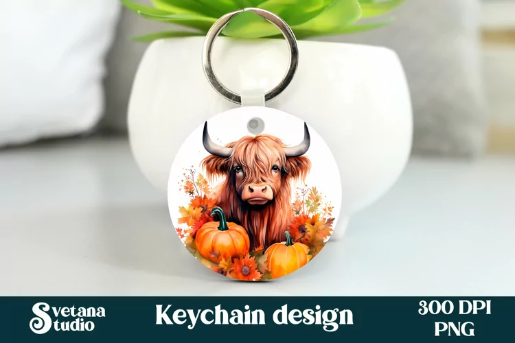 Highland cow keychain sublimation | Cow keychain