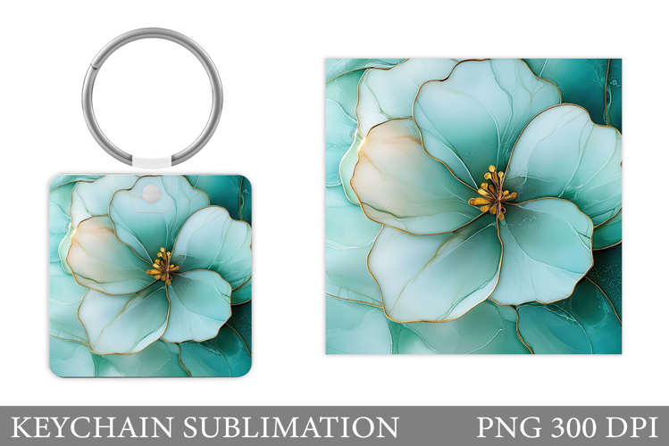Flowers Keychain Sublimation. Floral Keychain Design