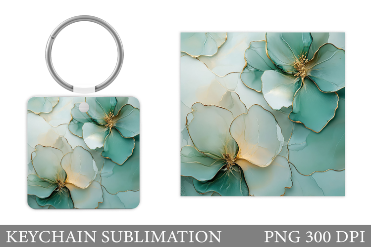 Flowers Keychain Design. Floral Keychain Sublimation