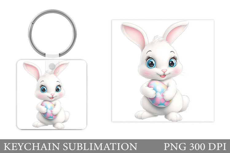 Easter Bunny Keychain Design. Easter Keychain Sublimation