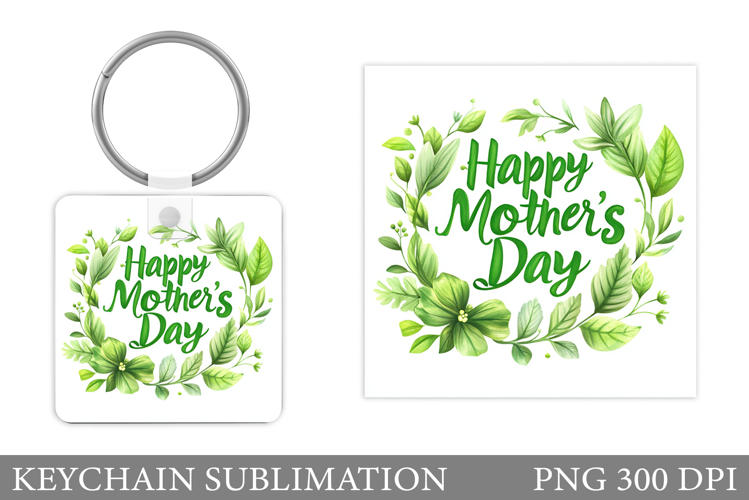Mother's Day Keychain Design. Flowers Keychain Sublimation