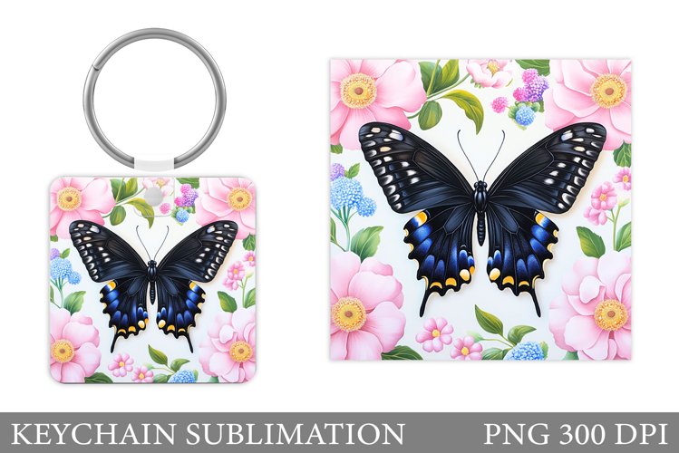 Butterfly Keychain Sublimation. Butterfly Sublimation example image 1