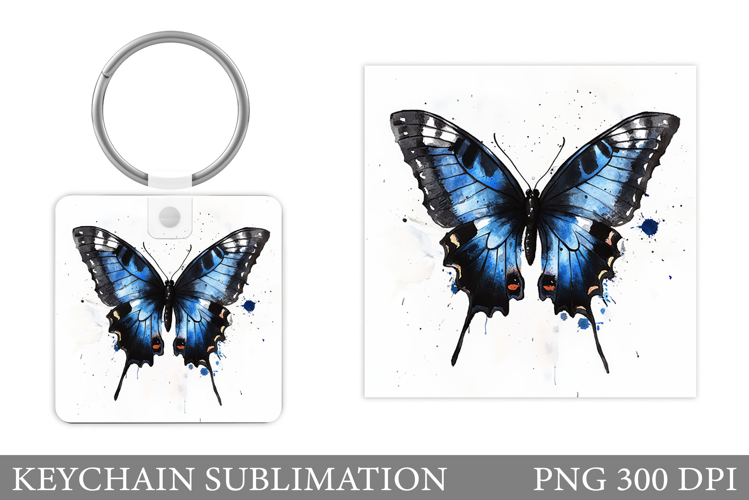 Butterfly Flowers Keychain. Butterfly Keychain Sublimation