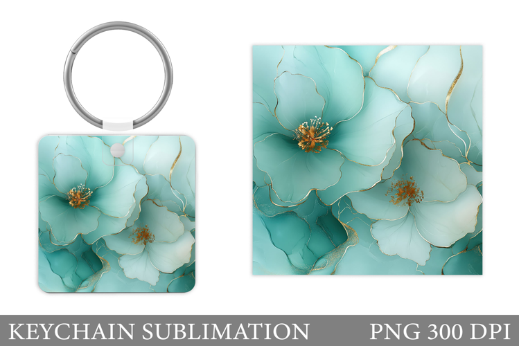 Flowers Keychain Design. Floral Keychain Sublimation