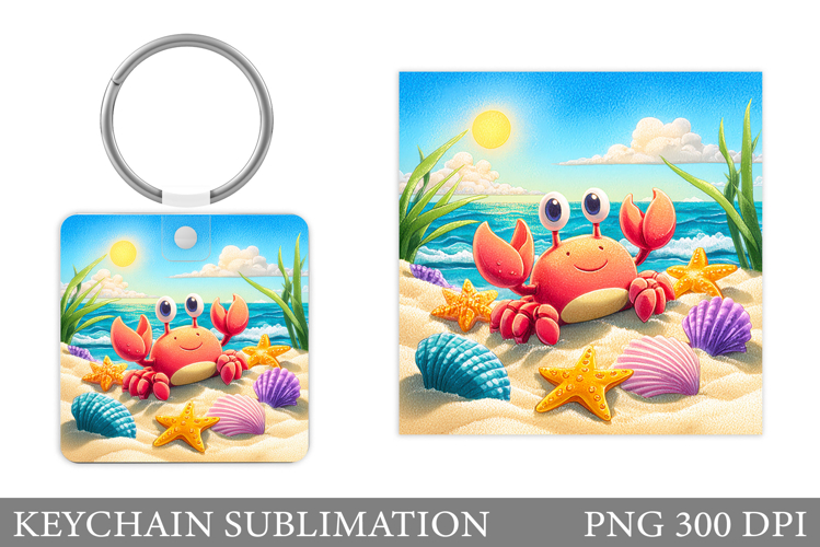 Crab Keychain Design. Crab Sublimation