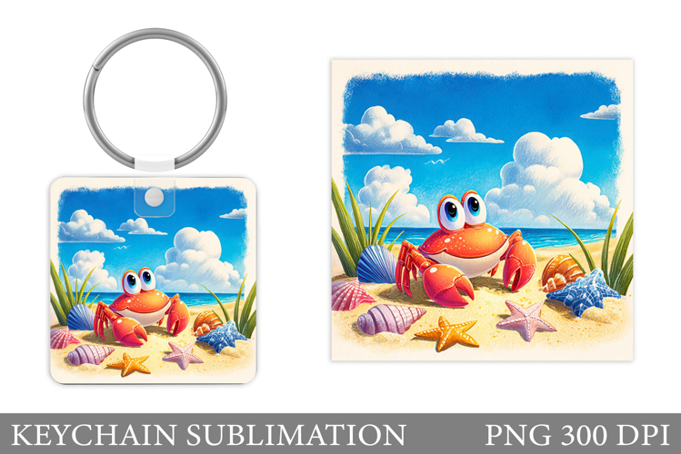 Crab Keychain Design. Crab Sublimation