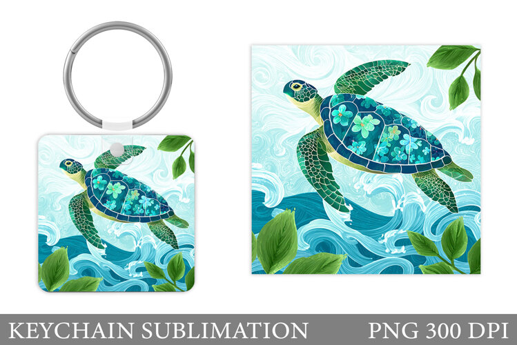 Turtle Keychain Sublimation. Sea Turtle Sublimation example image 1