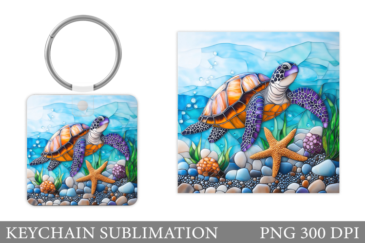 Turtle Keychain Sublimation. Sea Turtle Sublimation