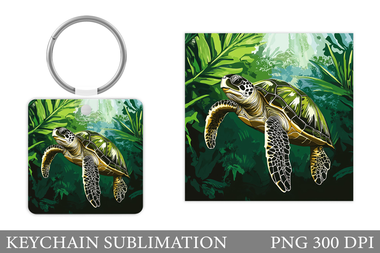 Turtle Keychain Design. Sea Keychain Sublimation