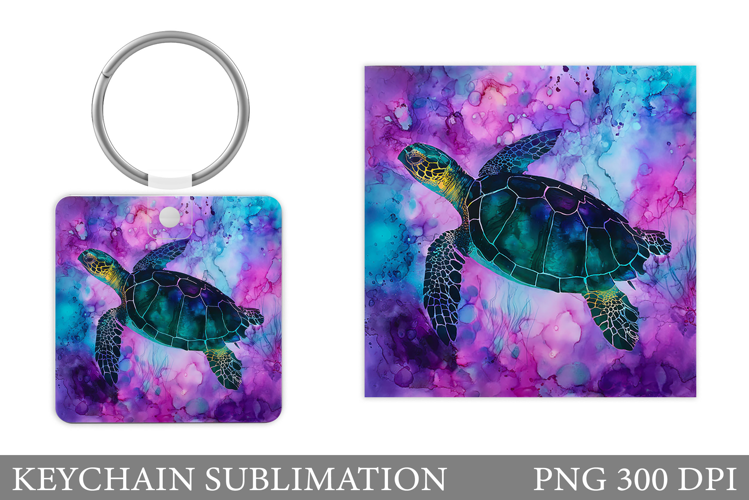 Turtle Keychain Sublimation. Turtle Keychain Design
