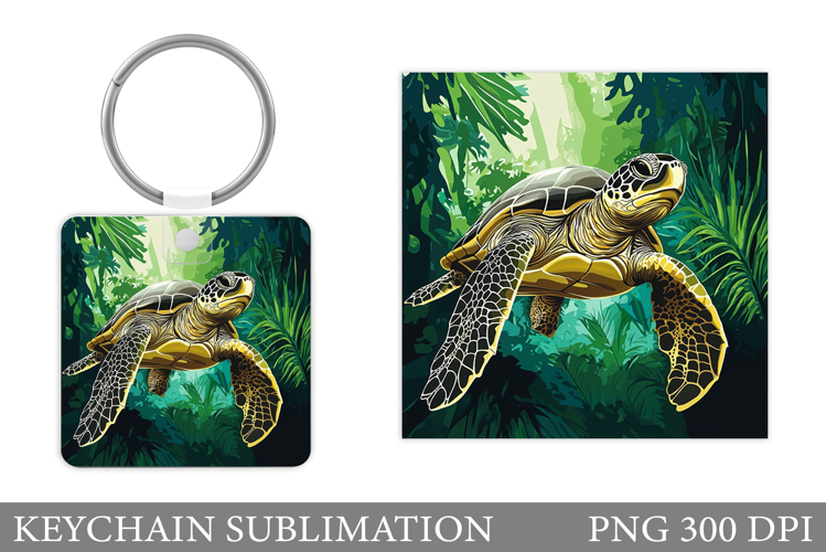 Turtle Keychain Sublimation. Turtle Keychain Design