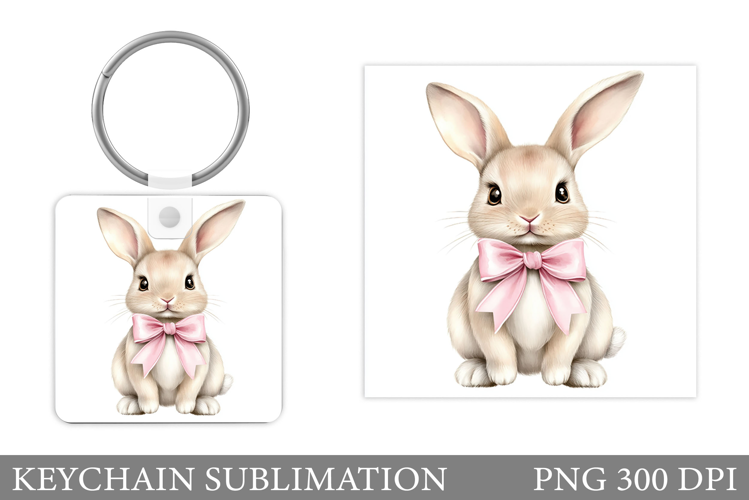 Cute Bunny Keychain Design. Cute Bunny Sublimation