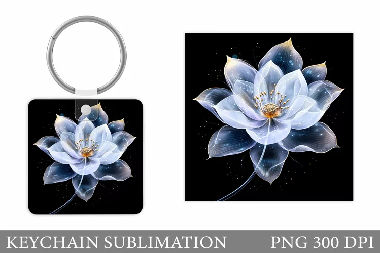 Flower Keychain Sublimation. Floral Keychain Design