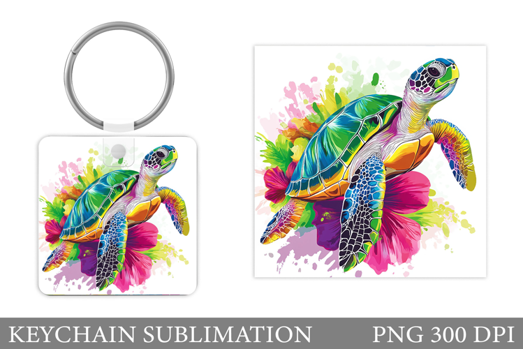 Turtle Keychain Sublimation. Sea Turtle Sublimation