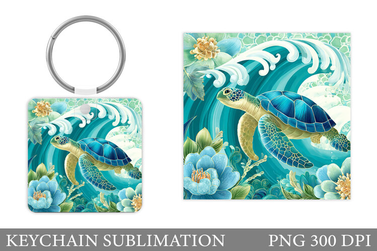 Turtle Keychain Sublimation. Sea Turtle Sublimation example image 1