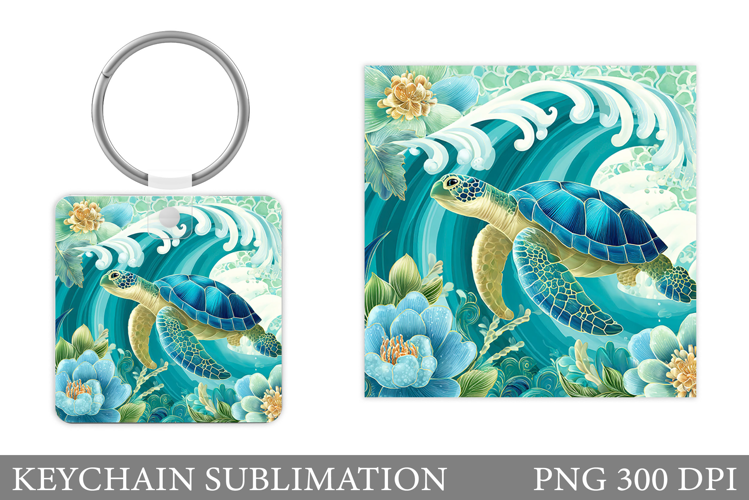 Turtle Keychain Sublimation. Sea Turtle Sublimation