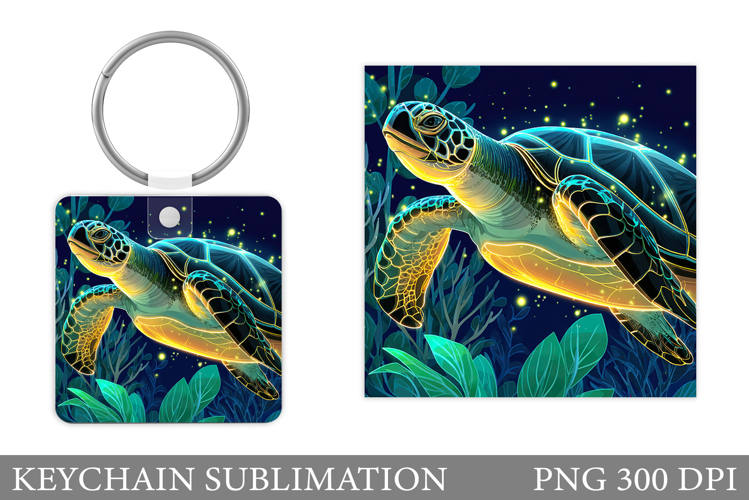 Turtle Keychain Sublimation. Turtle Keychain Design