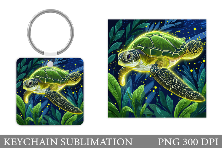 Turtle Keychain Sublimation. Sea Turtle Sublimation