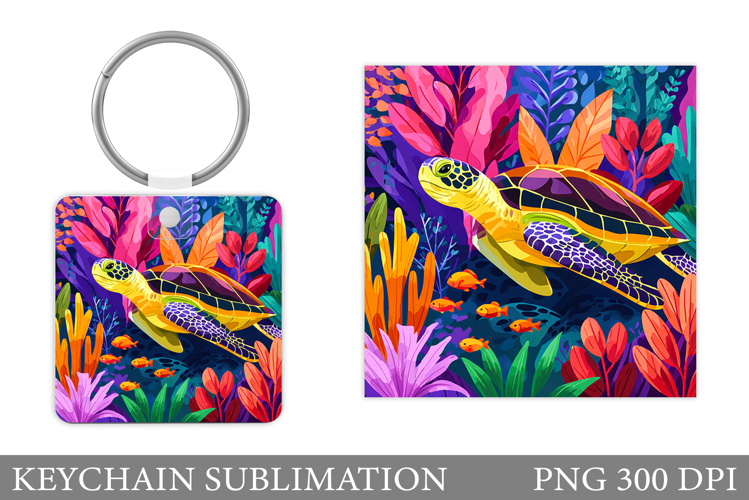 Turtle Keychain Sublimation. Sea Turtle Sublimation