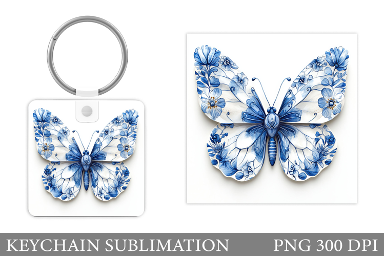Butterflies Keychain Design. Butterfly Keychain Sublimation