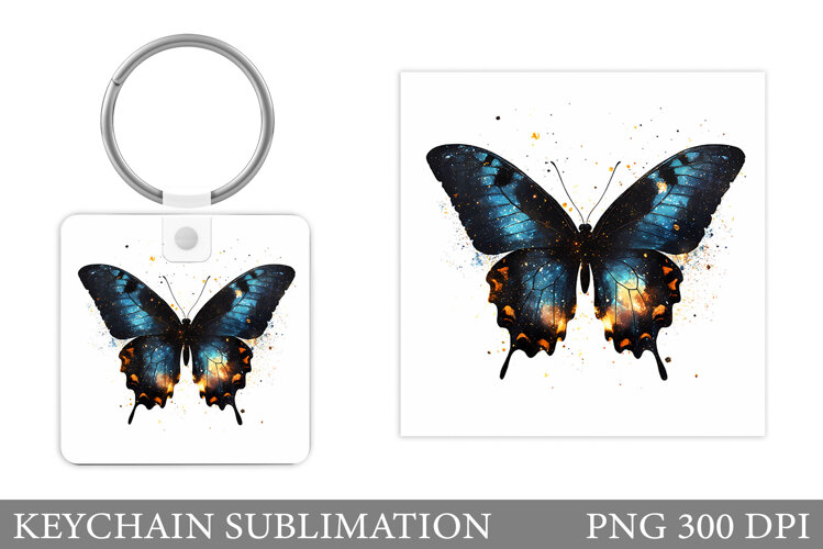 Butterflies Keychain Design. Butterfly Keychain Sublimation example image 1