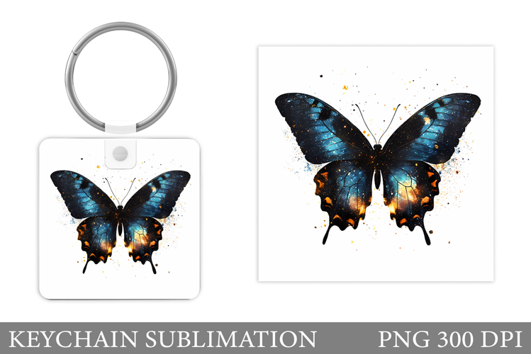 Butterflies Keychain Design. Butterfly Keychain Sublimation