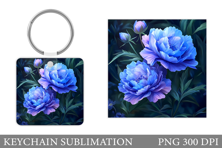 Flowers Keychain Design. Floral Keychain Sublimation