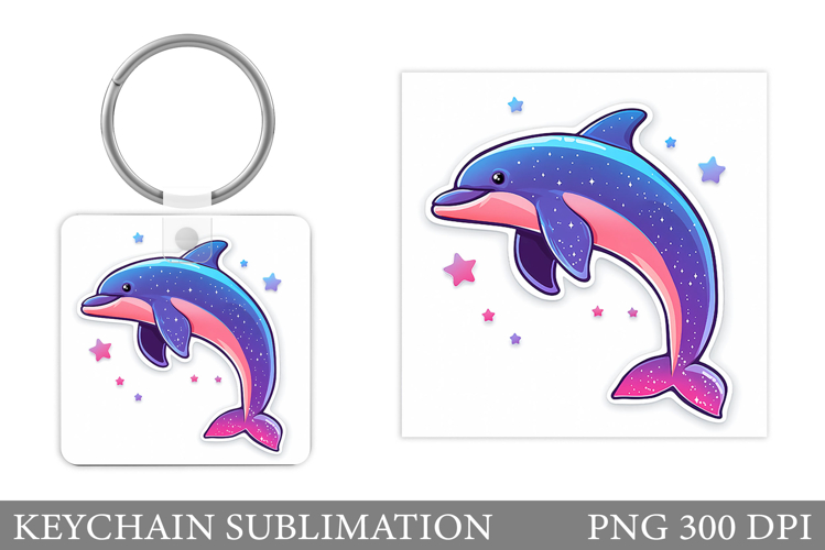 Cute Dolphin Keychain Design. Dolphin Sublimation