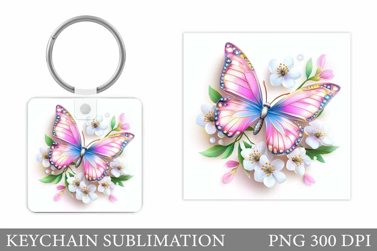 Butterfly Keychain Sublimation. Butterfly Sublimation
