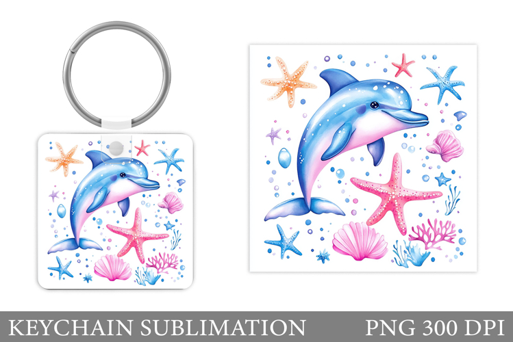 Cute Dolphin Keychain Design. Dolphin Sublimation