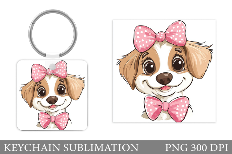 Cute Dog Keychain Design. Dog Sublimation