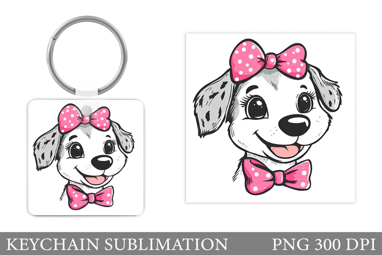 Cute Dog Keychain Design. Dog Sublimation