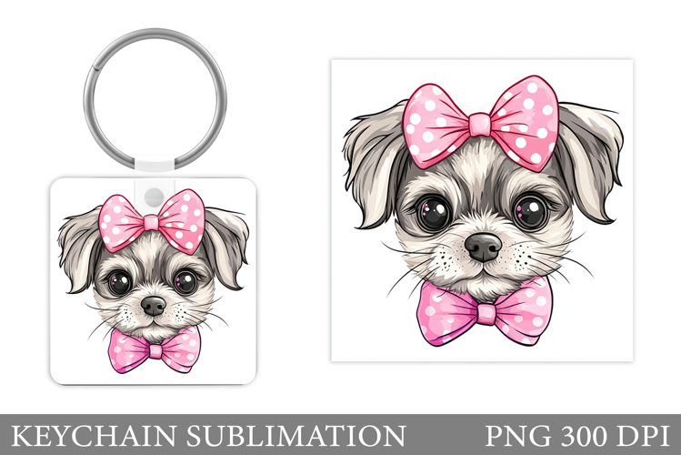 Cute Dog Keychain Design. Dog Sublimation
