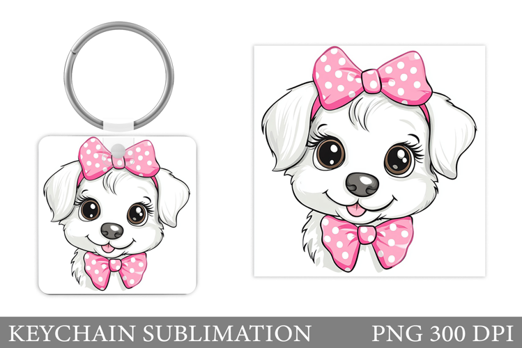 Cute Dog Keychain Design. Dog Sublimation