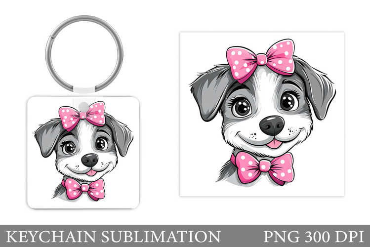 Cute Dog Keychain Design. Dog Sublimation