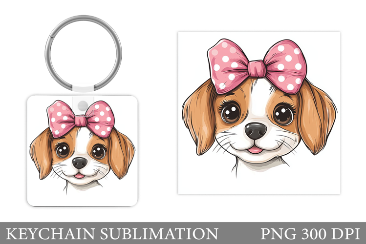 Cute Dog Keychain Design. Dog Sublimation