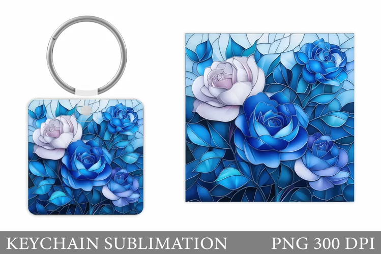 Roses Keychain Sublimation. Flowers Keychain Design