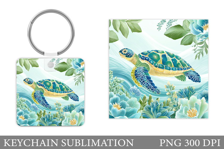 Turtle Keychain Sublimation. Sea Turtle Sublimation