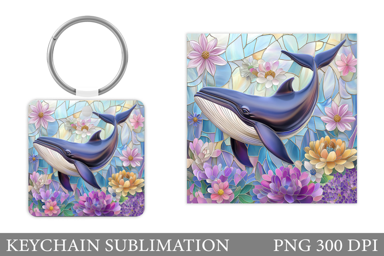 Whale Keychain Sublimation. Whale Sublimation